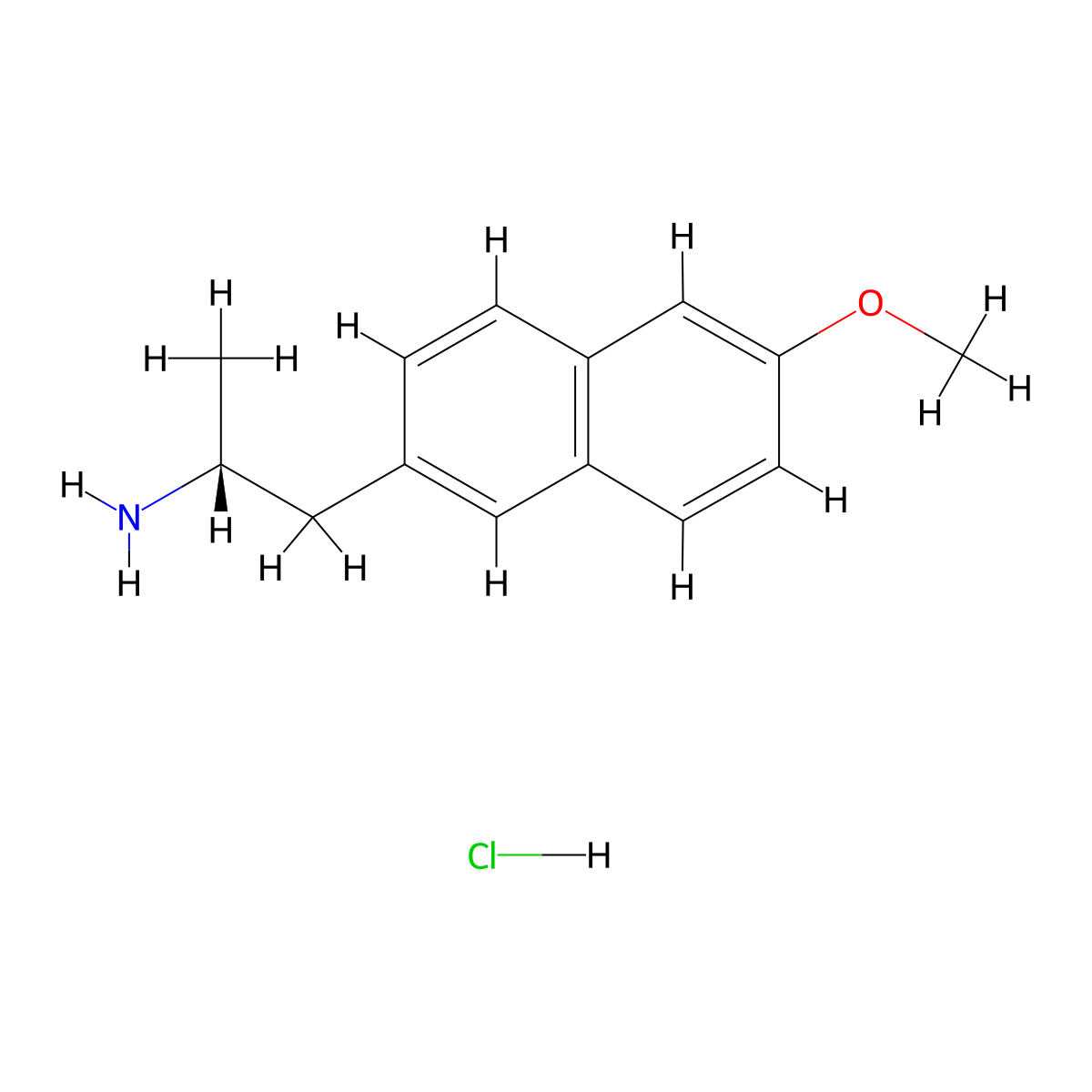 (2R)-1-(6-methoxynaphthalen-2-yl)propan-2-amine hydrochloride molecular structure, CAS 2287247-04-3