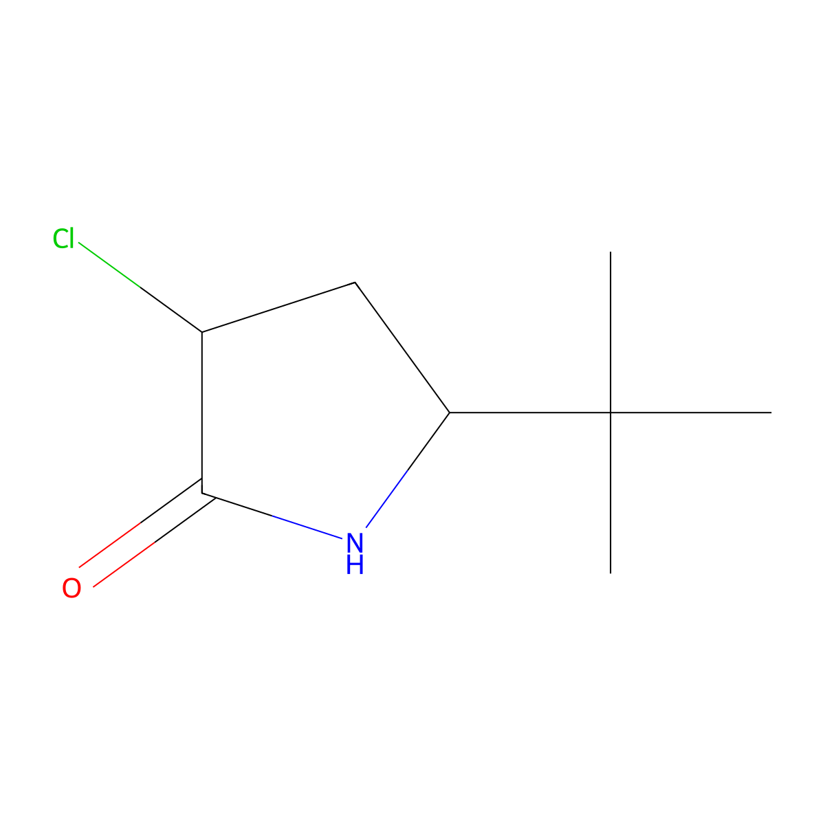 (3S,5S)-5-Tert-butyl-3-chloropyrrolidin-2-one molecular structure, CAS 2287247-62-3