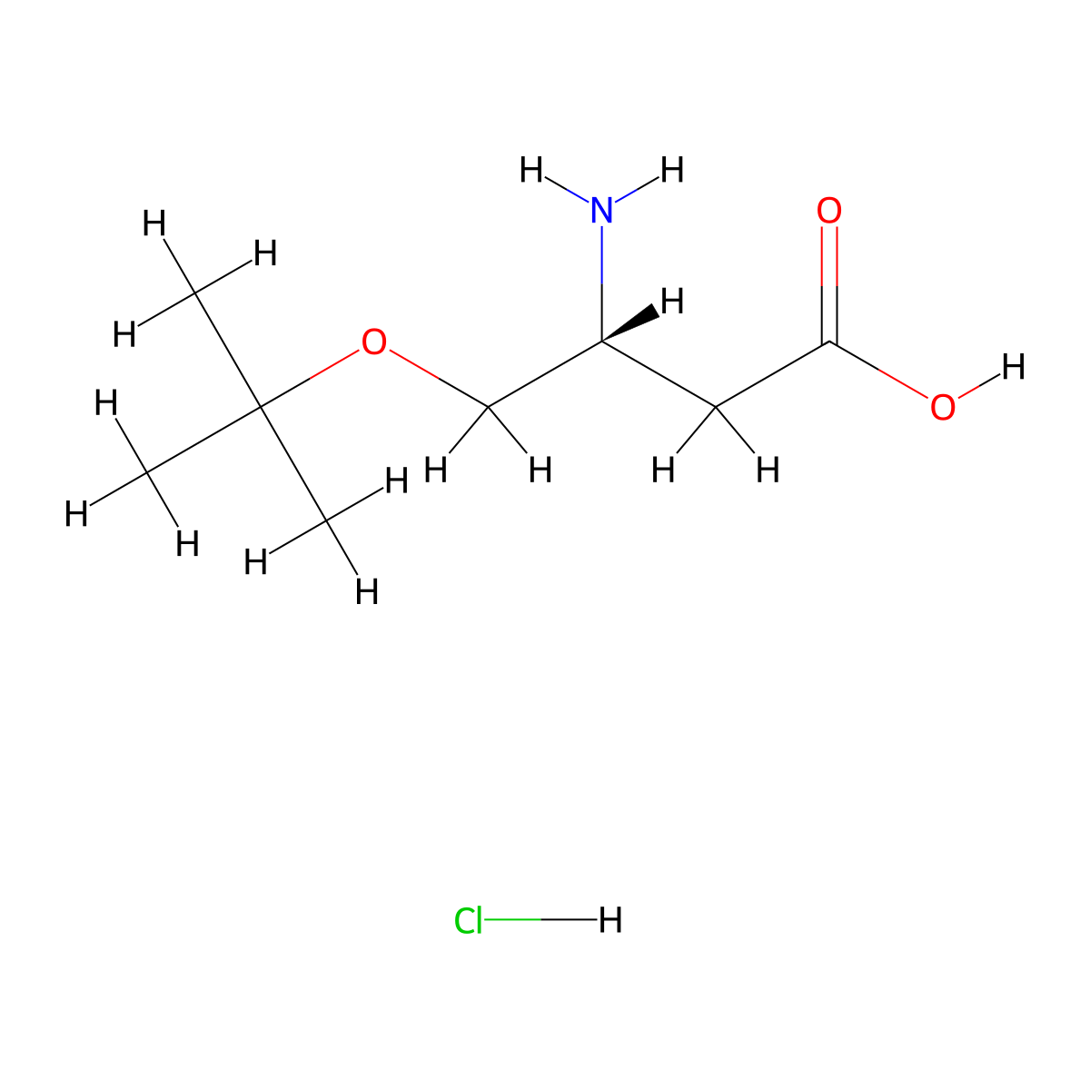 (3R)-3-amino-4-(tert-butoxy)butanoic acid hydrochloride molecular structure, CAS 2287247-68-9