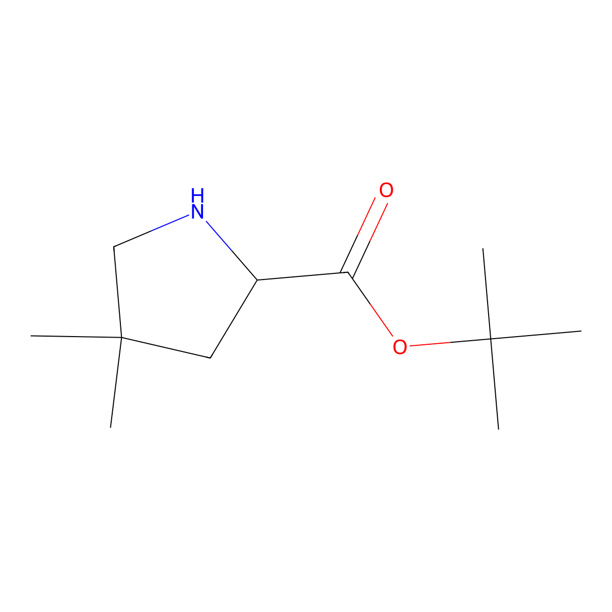Tert-butyl (2S)-4,4-dimethylpyrrolidine-2-carboxylate molecular structure, CAS 2287247-87-2