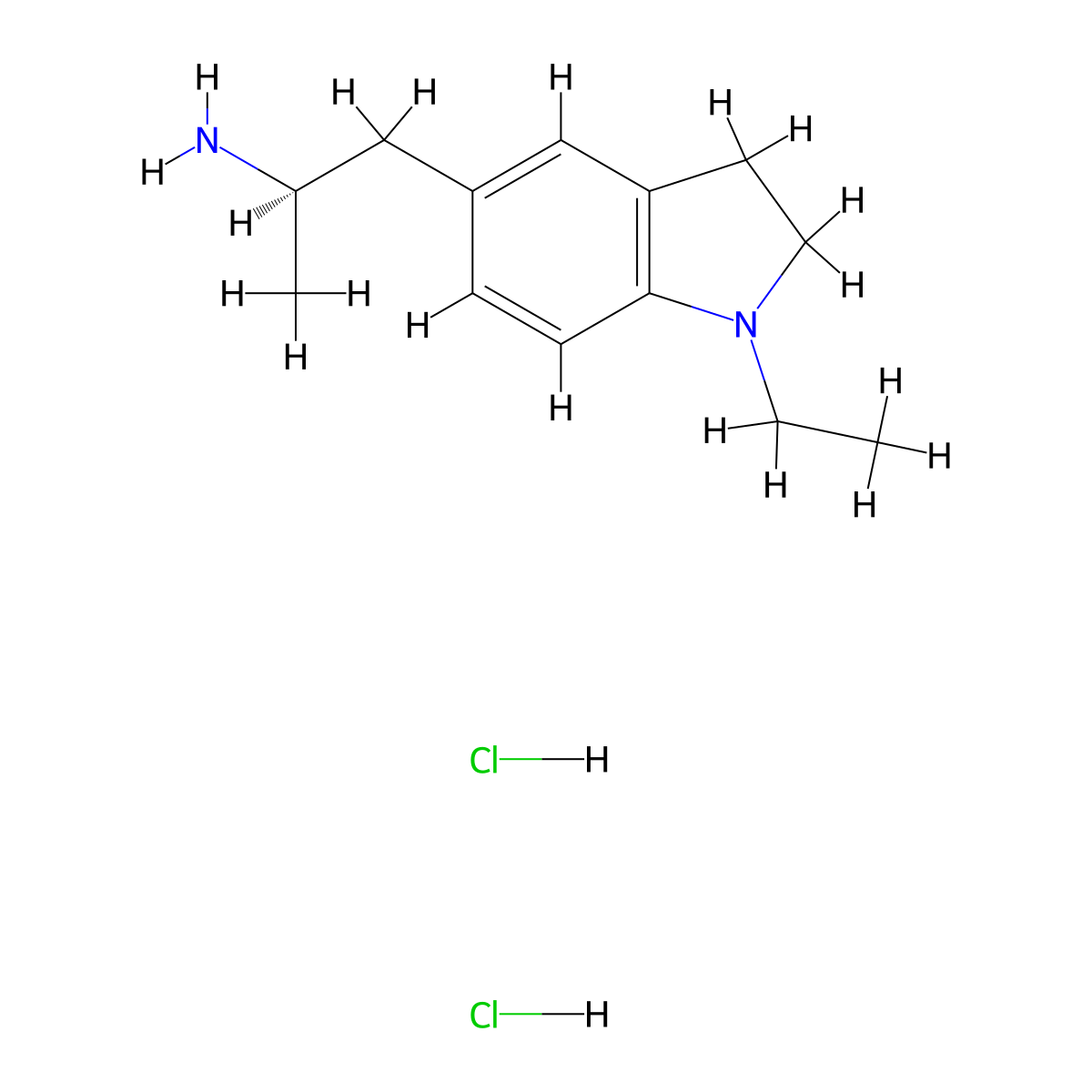 (2R)-1-(1-Ethyl-2,3-dihydroindol-5-yl)propan-2-amine;dihydrochloride molecular structure, CAS 2287248-19-3