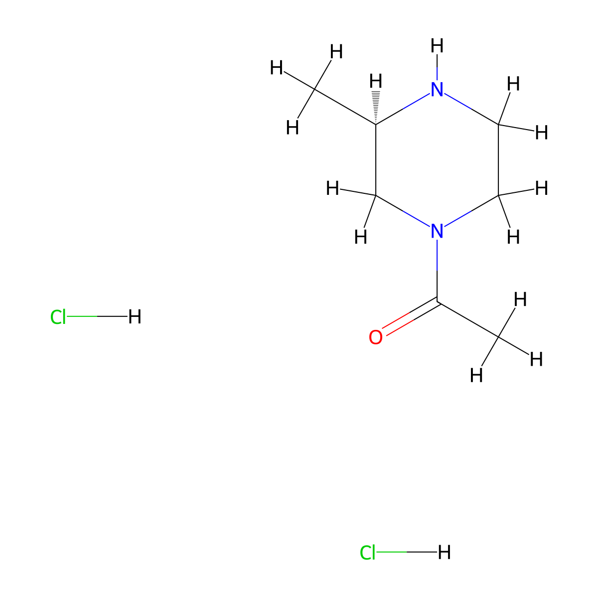 1-[(3R)-3-methylpiperazin-1-yl]ethan-1-one dihydrochloride molecular structure, CAS 2287248-36-4