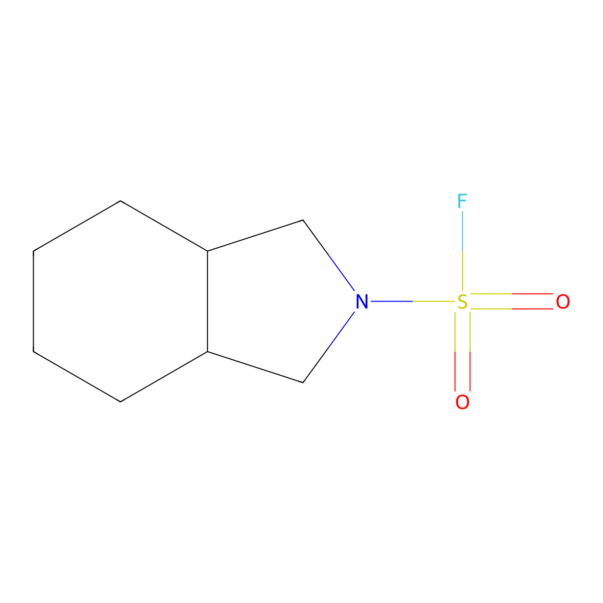 (3aR,7aS)-octahydro-1H-isoindole-2-sulfonyl fluoride molecular structure, CAS 2287248-56-8