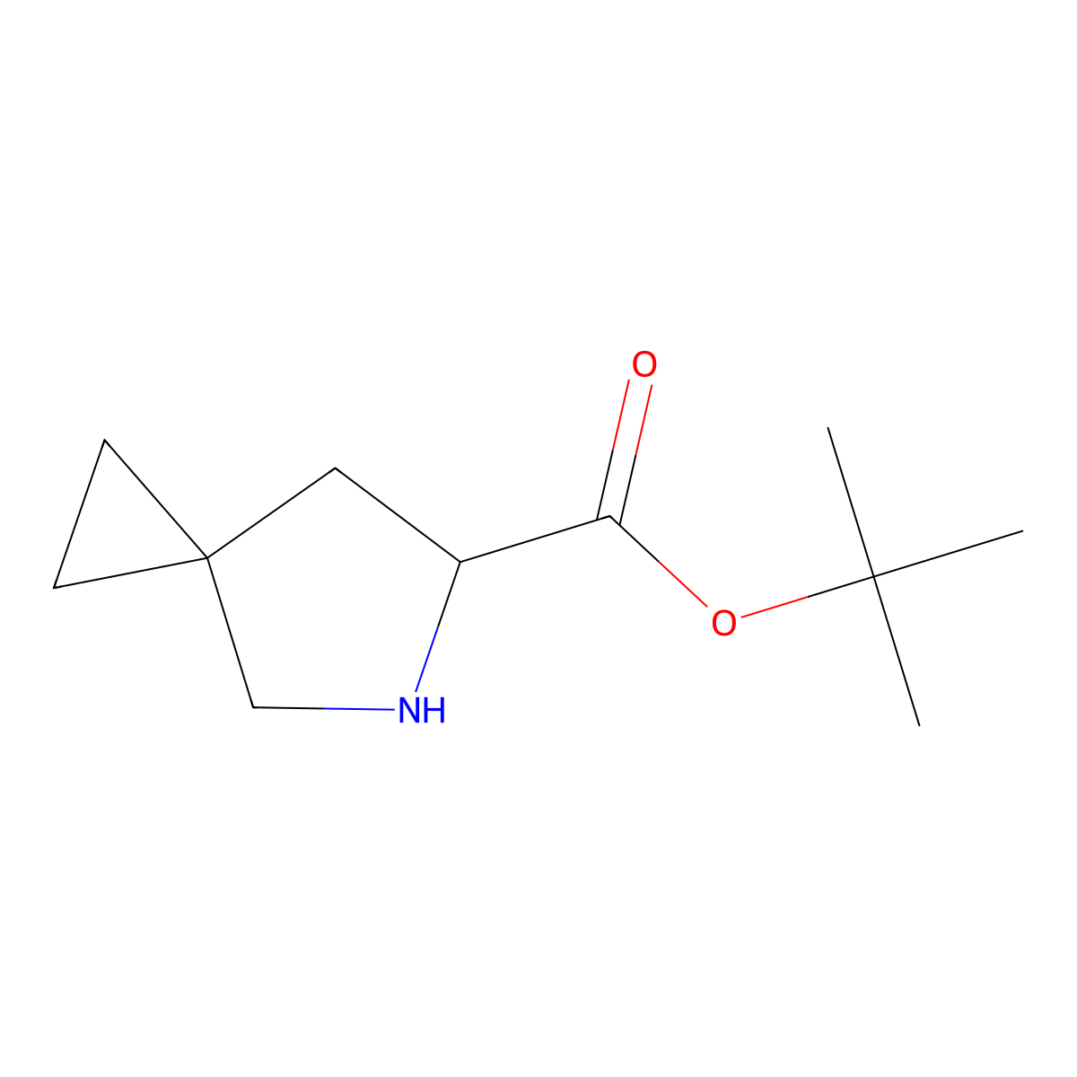 Tert-butyl (6S)-5-azaspiro[2.4]heptane-6-carboxylate molecular structure, CAS 2287248-78-4