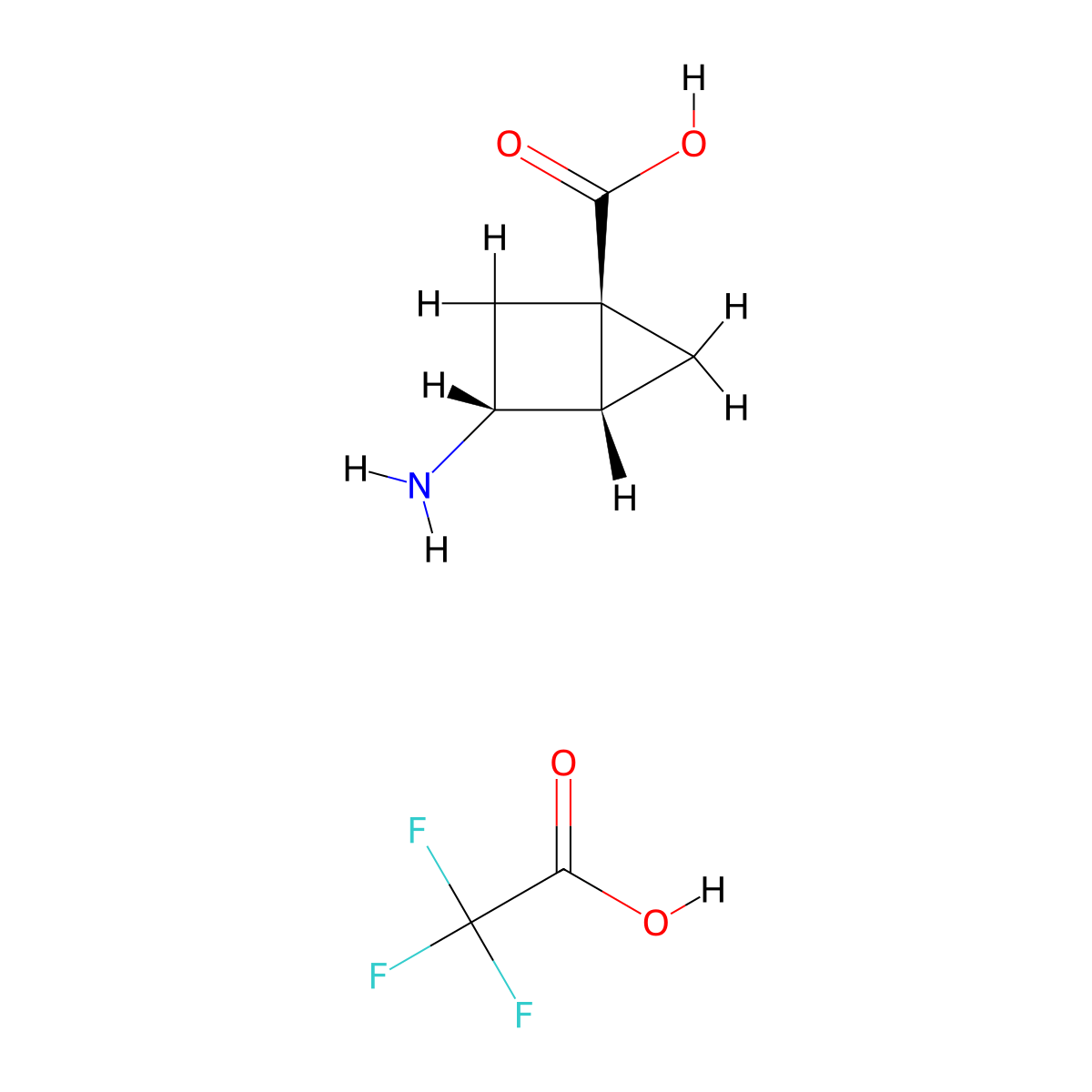rac-(1R,3R,4S)-3-aminobicyclo[2.1.0]pentane-1-carboxylic acid; trifluoroacetic acid molecular structure, CAS 2287248-84-2