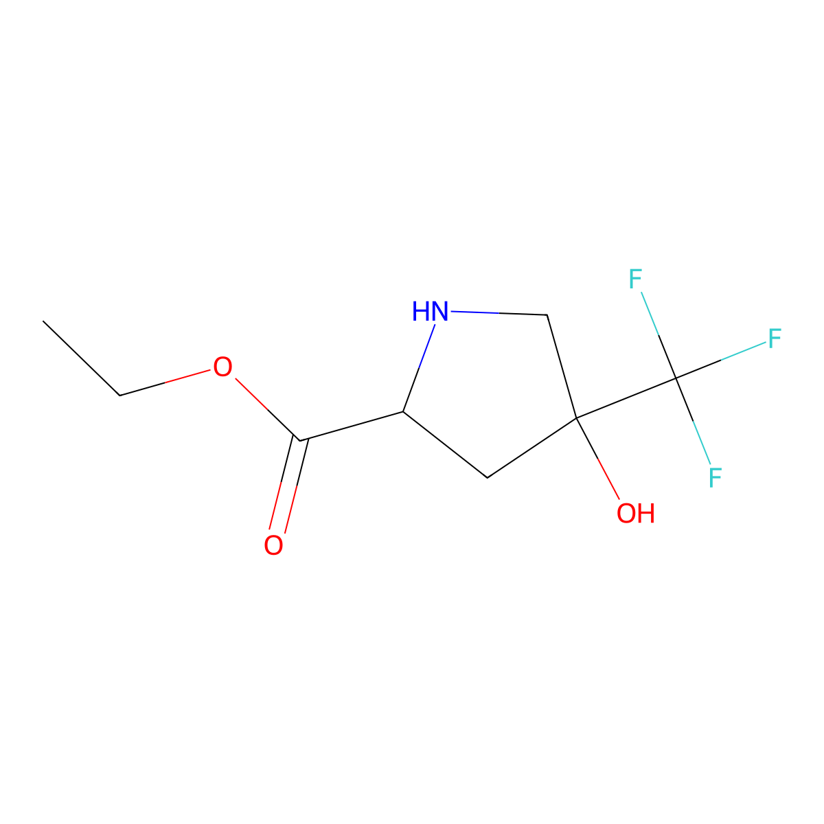 Ethyl (2S,4S)-4-hydroxy-4-(trifluoromethyl)pyrrolidine-2-carboxylate molecular structure, CAS 2287248-86-4