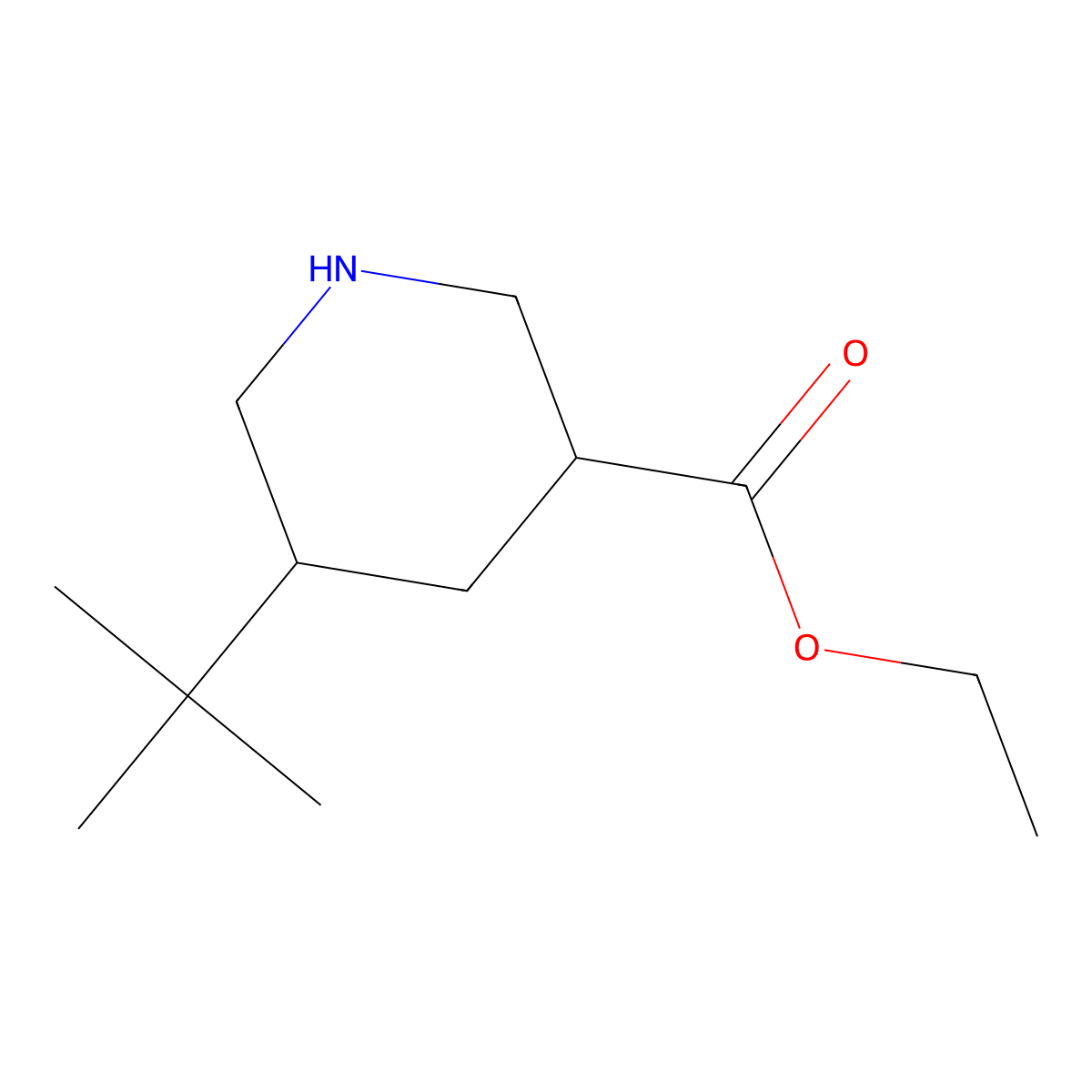 rac-ethyl (3R,5R)-5-tert-butylpiperidine-3-carboxylate molecular structure, CAS 2287249-59-4