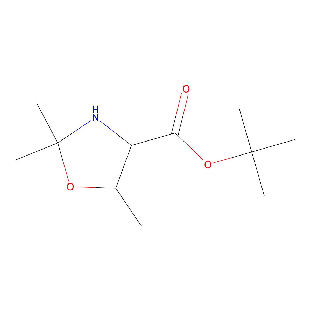 Tert-butyl (4S,5R)-2,2,5-trimethyl-1,3-oxazolidine-4-carboxylate molecular structure, CAS 2287249-63-0
