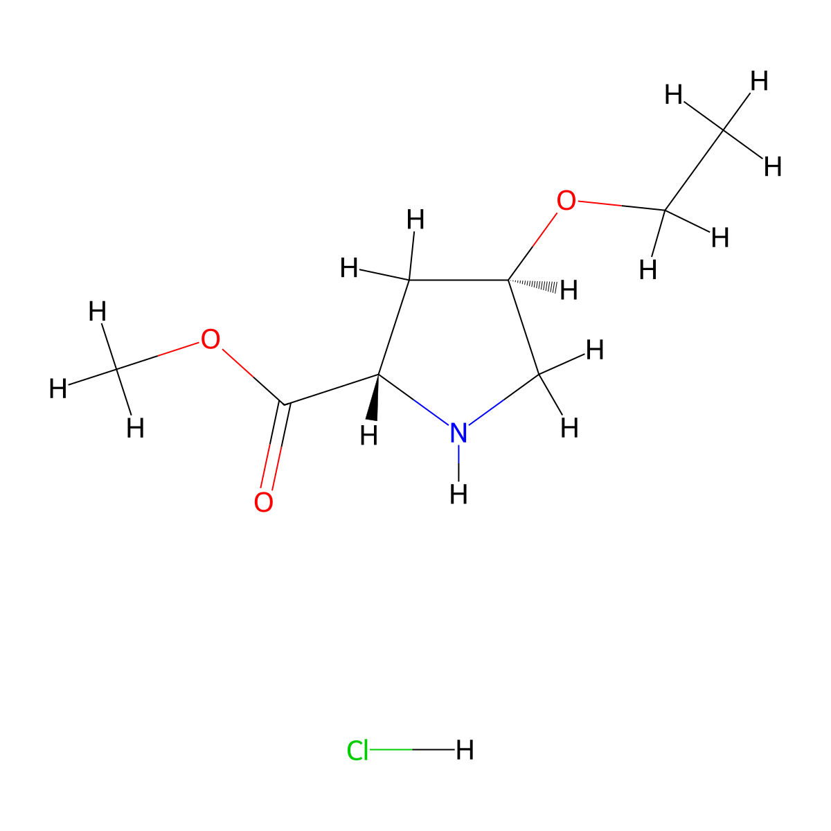 methyl (2S,4R)-4-ethoxypyrrolidine-2-carboxylate hydrochloride molecular structure, CAS 2287249-69-6
