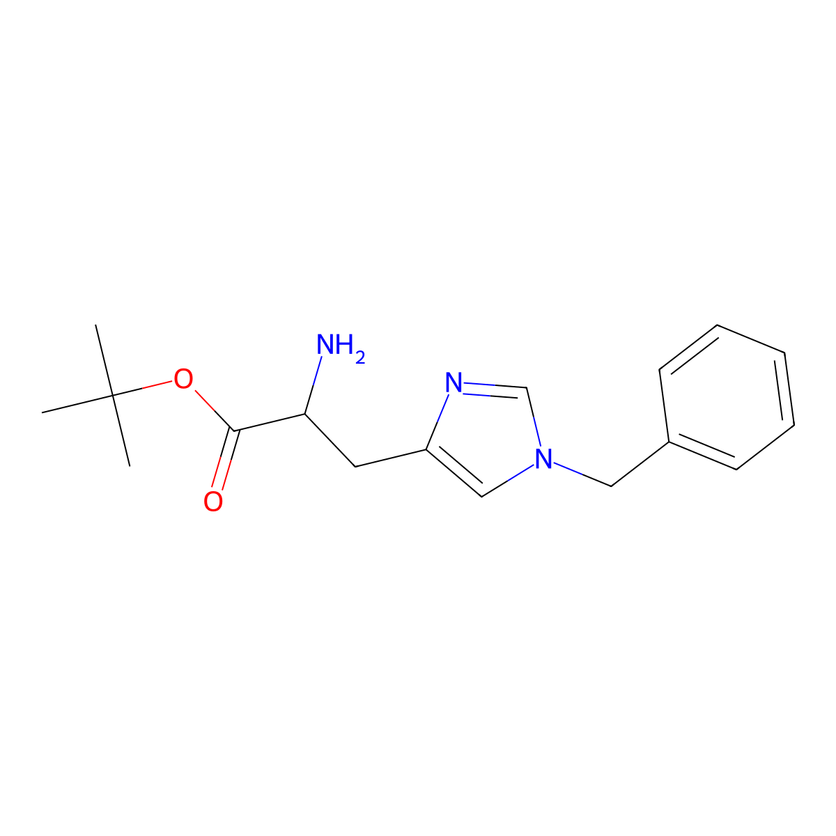 tert-butyl (2S)-2-amino-3-(1-benzyl-1H-imidazol-4-yl)propanoate molecular structure, CAS 2287250-31-9