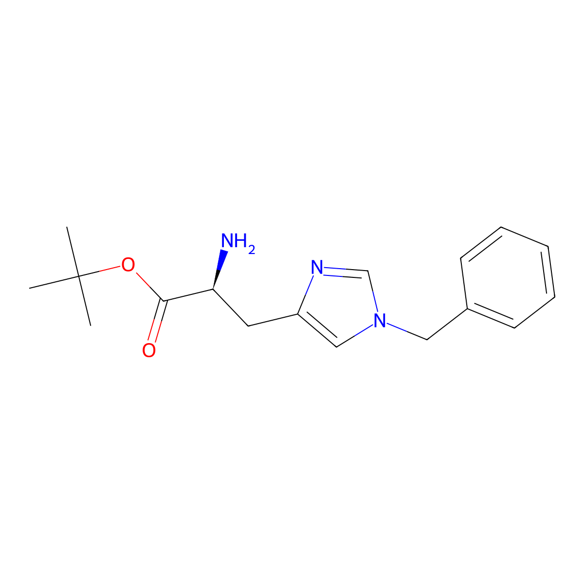 tert-butyl (2S)-2-amino-3-(1-benzyl-1H-imidazol-4-yl)propanoate molecular structure, CAS 2287250-31-9
