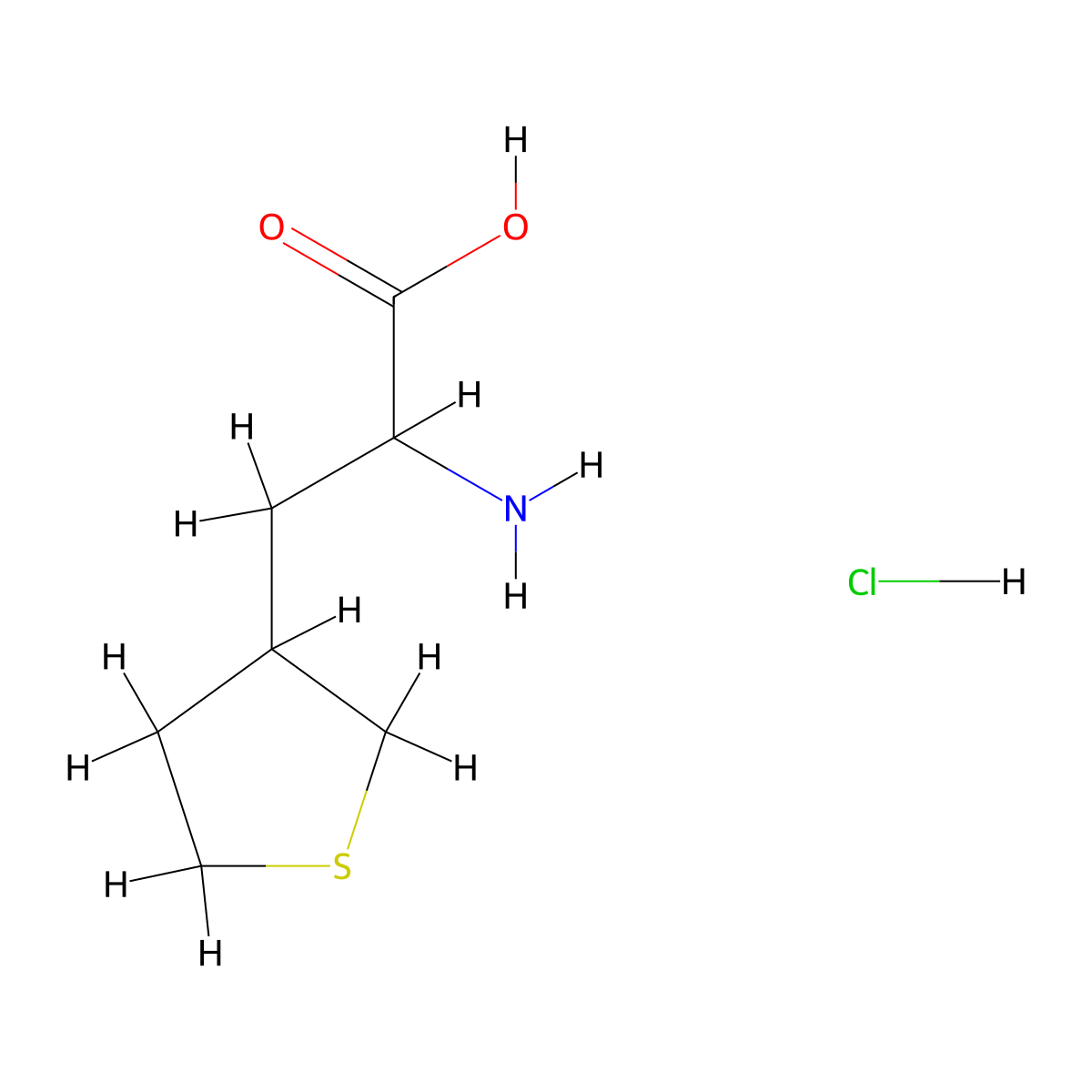 2-Amino-3-(thiolan-3-yl)propanoic acid hydrochloride molecular structure, CAS 2287259-45-2