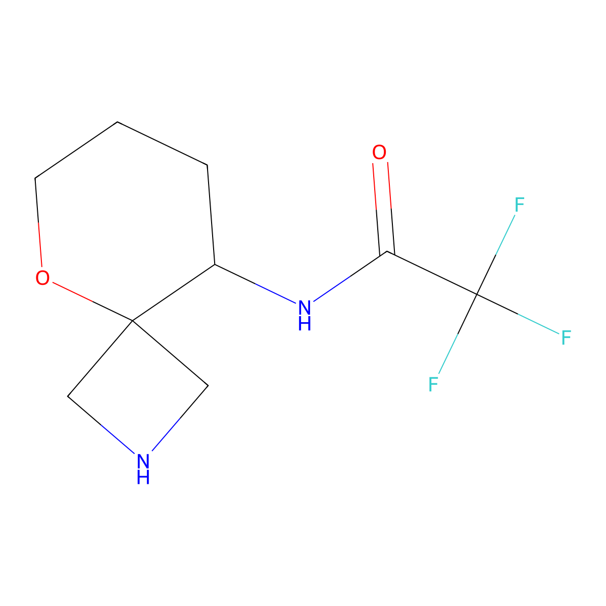 2,2,2-trifluoro-N-{5-oxa-2-azaspiro[3.5]nonan-9-yl}acetamide molecular structure, CAS 2287259-69-0
