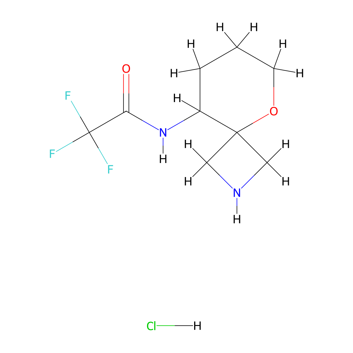 2,2,2-trifluoro-N-{5-oxa-2-azaspiro[3.5]nonan-9-yl}acetamide hydrochloride molecular structure, CAS 2287259-70-3