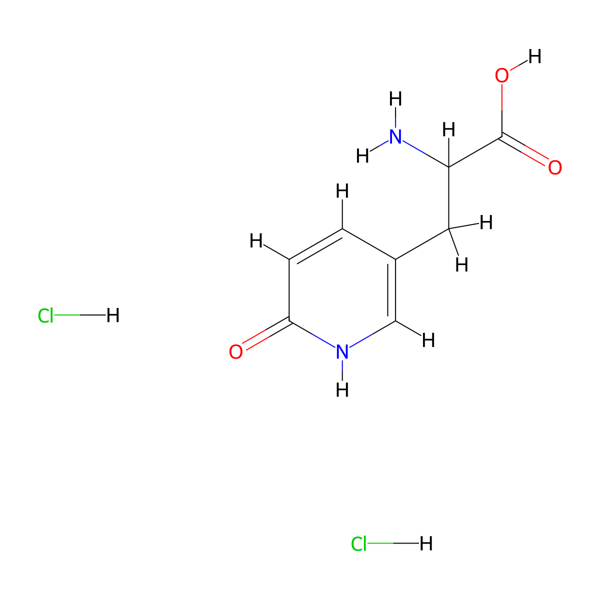 2-Amino-3-(6-hydroxypyridin-3-yl)propanoic acid dihydrochloride molecular structure, CAS 2287259-90-7