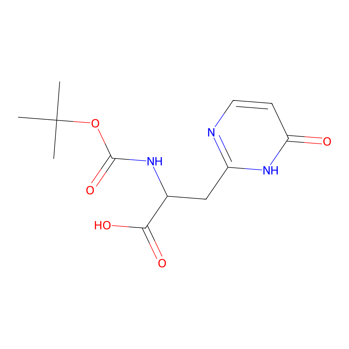 2-{[(Tert-butoxy)carbonyl]amino}-3-(4-hydroxypyrimidin-2-yl)propanoicacid molecular structure, CAS 2287260-05-1