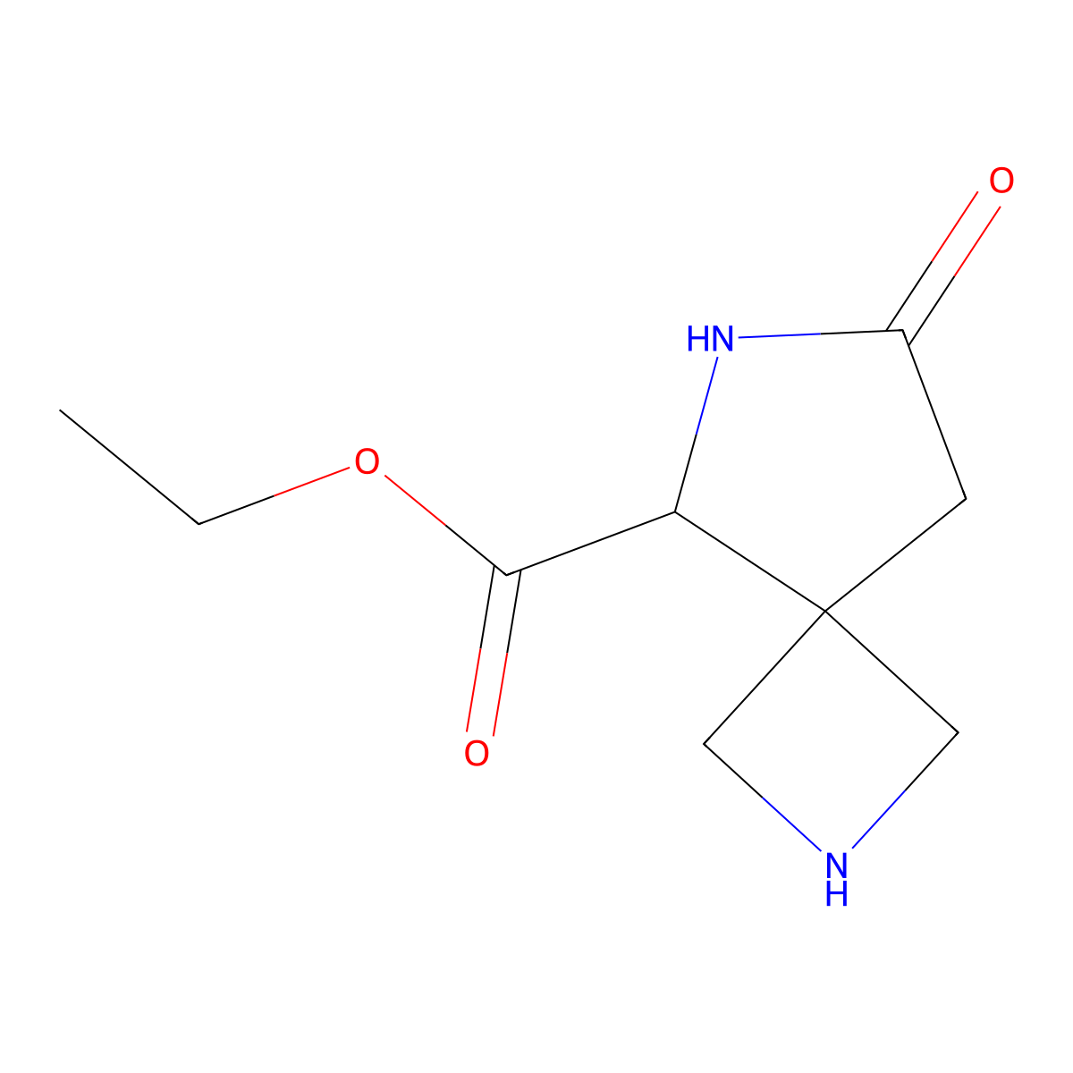 Ethyl 7-oxo-2,6-diazaspiro[3.4]octane-5-carboxylate molecular structure, CAS 2287260-07-3