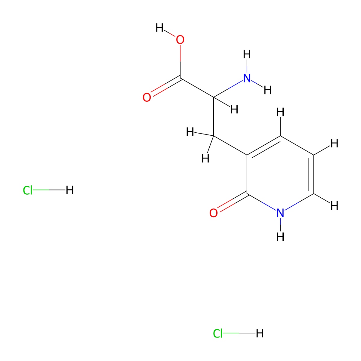 2-Amino-3-(2-hydroxypyridin-3-yl)propanoic acid dihydrochloride molecular structure, CAS 2287260-11-9
