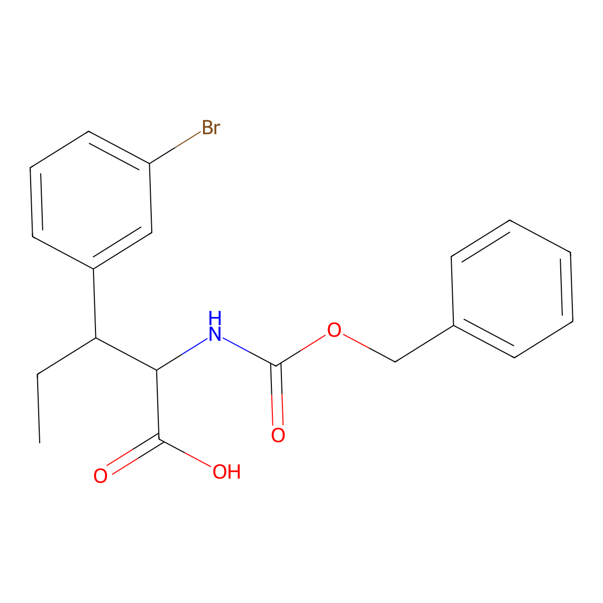 2-{[(Benzyloxy)carbonyl]amino}-3-(3-bromophenyl)pentanoic acid molecular structure, CAS 2287260-19-7