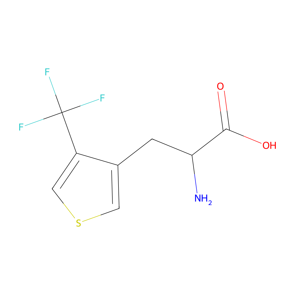 2-Amino-3-[4-(trifluoromethyl)thiophen-3-yl]propanoic acid molecular structure, CAS 2287260-33-5