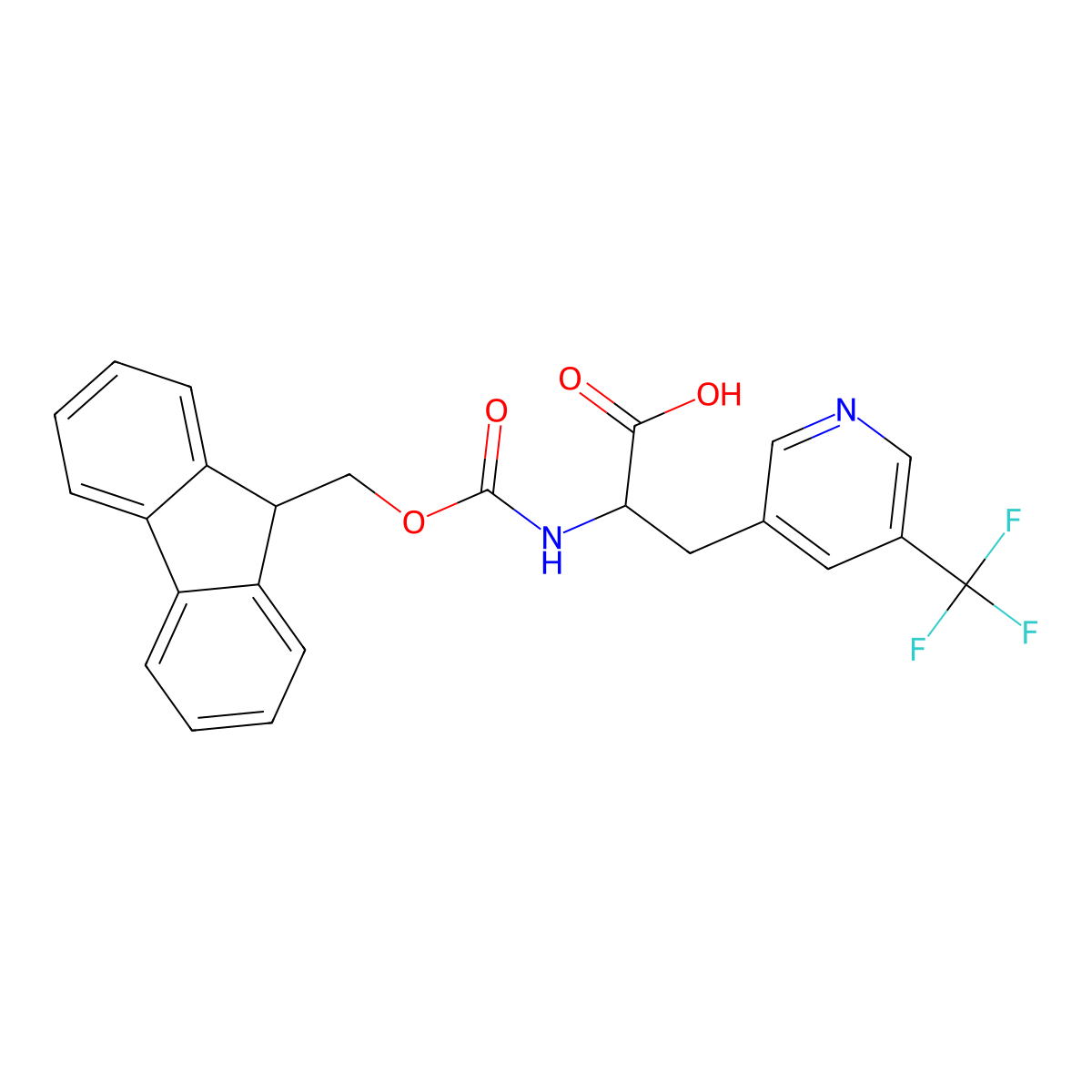2-({[(9H-fluoren-9-yl)methoxy]carbonyl}amino)-3-[5-(trifluoromethyl)pyridin-3-yl]propanoic acid molecular structure, CAS 2287260-93-7