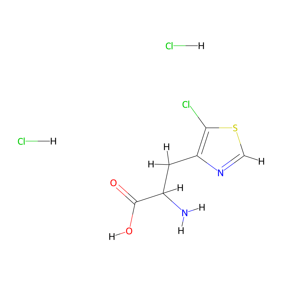 2-Amino-3-(5-chloro-1,3-thiazol-4-yl)propanoic acid dihydrochloride molecular structure, CAS 2287261-22-5