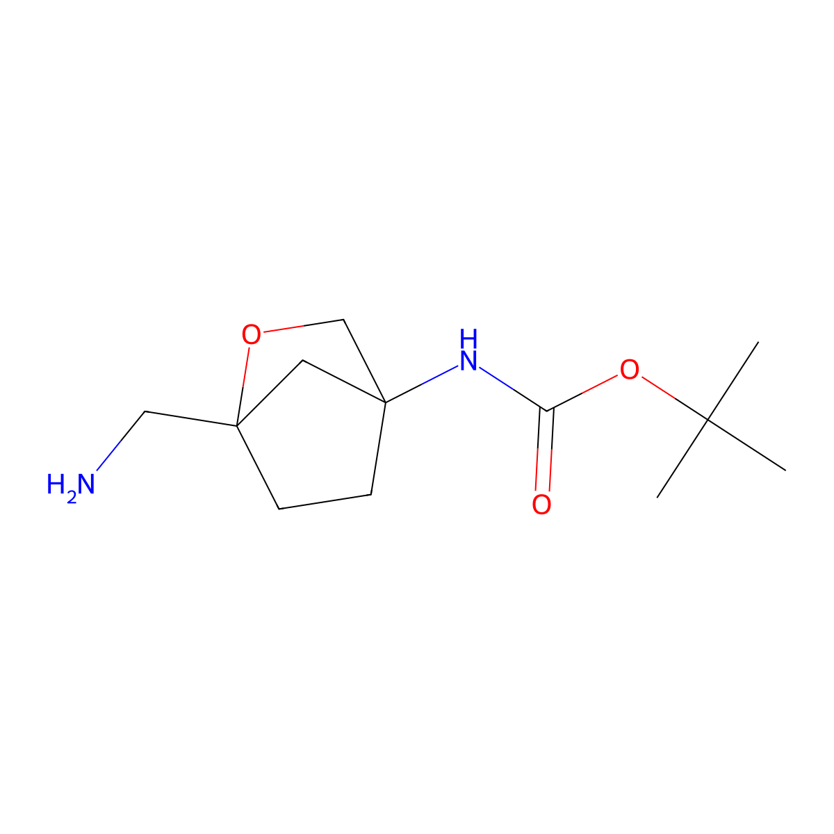 Tert-butyl N-[1-(aminomethyl)-2-oxabicyclo[2.2.1]heptan-4-yl]carbamate molecular structure, CAS 2287261-45-2