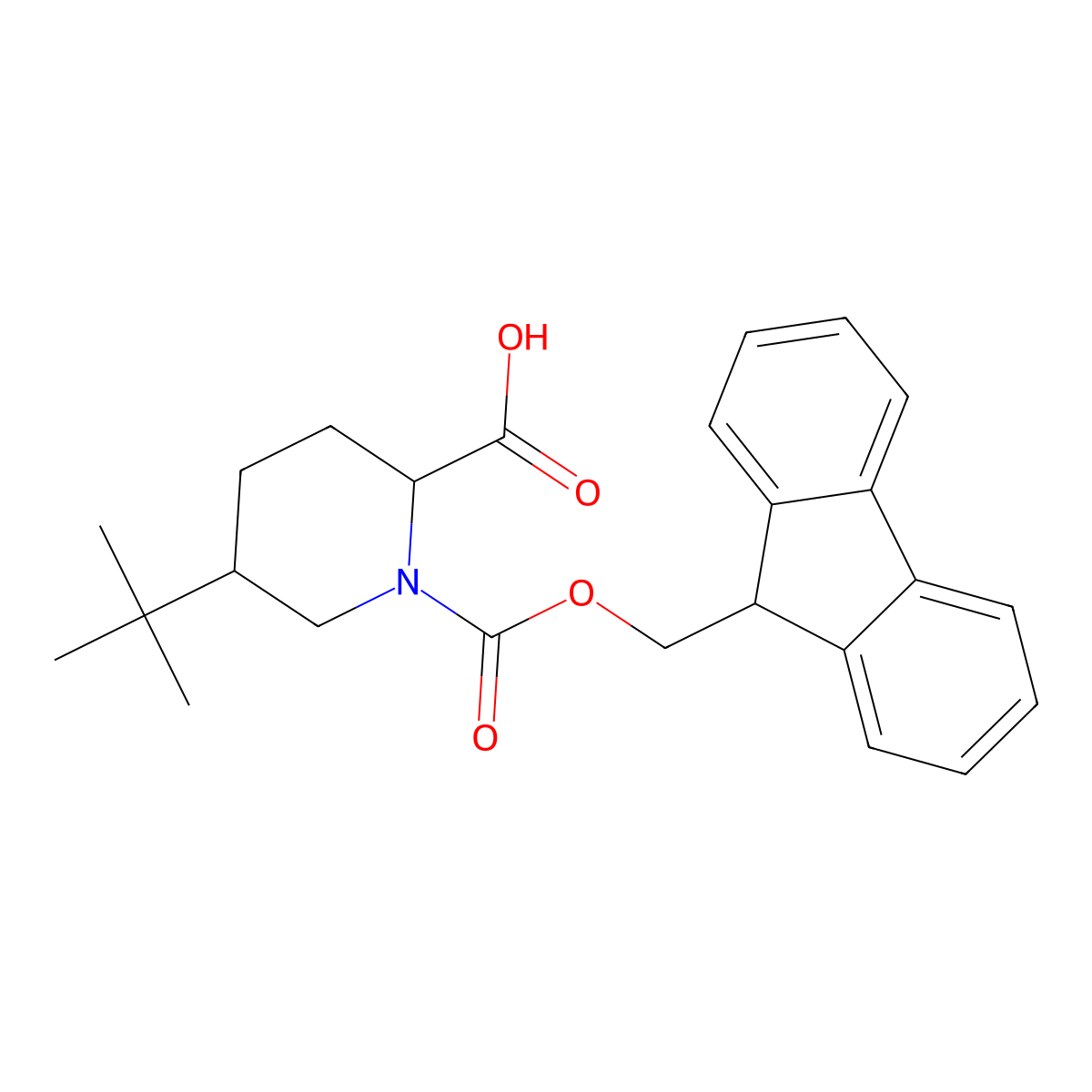 5-Tert-butyl-1-(9H-fluoren-9-ylmethoxycarbonyl)piperidine-2-carboxylic acid molecular structure, CAS 2287261-98-5