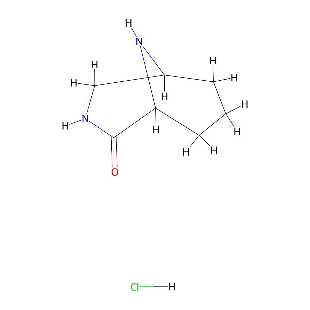 3,9-Diazabicyclo[3.3.1]nonan-2-one hydrochloride molecular structure, CAS 2287262-09-1