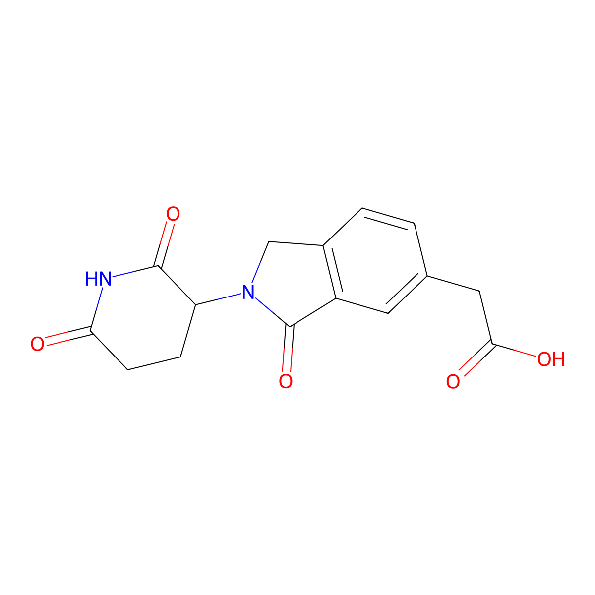 2-[2-(2,6-dioxopiperidin-3-yl)-3-oxo-2,3-dihydro-1H-isoindol-5-yl]acetic acid molecular structure, CAS 2287262-43-3