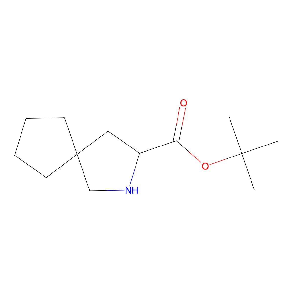 Tert-butyl 2-azaspiro[4.4]nonane-3-carboxylate molecular structure, CAS 2287262-54-6