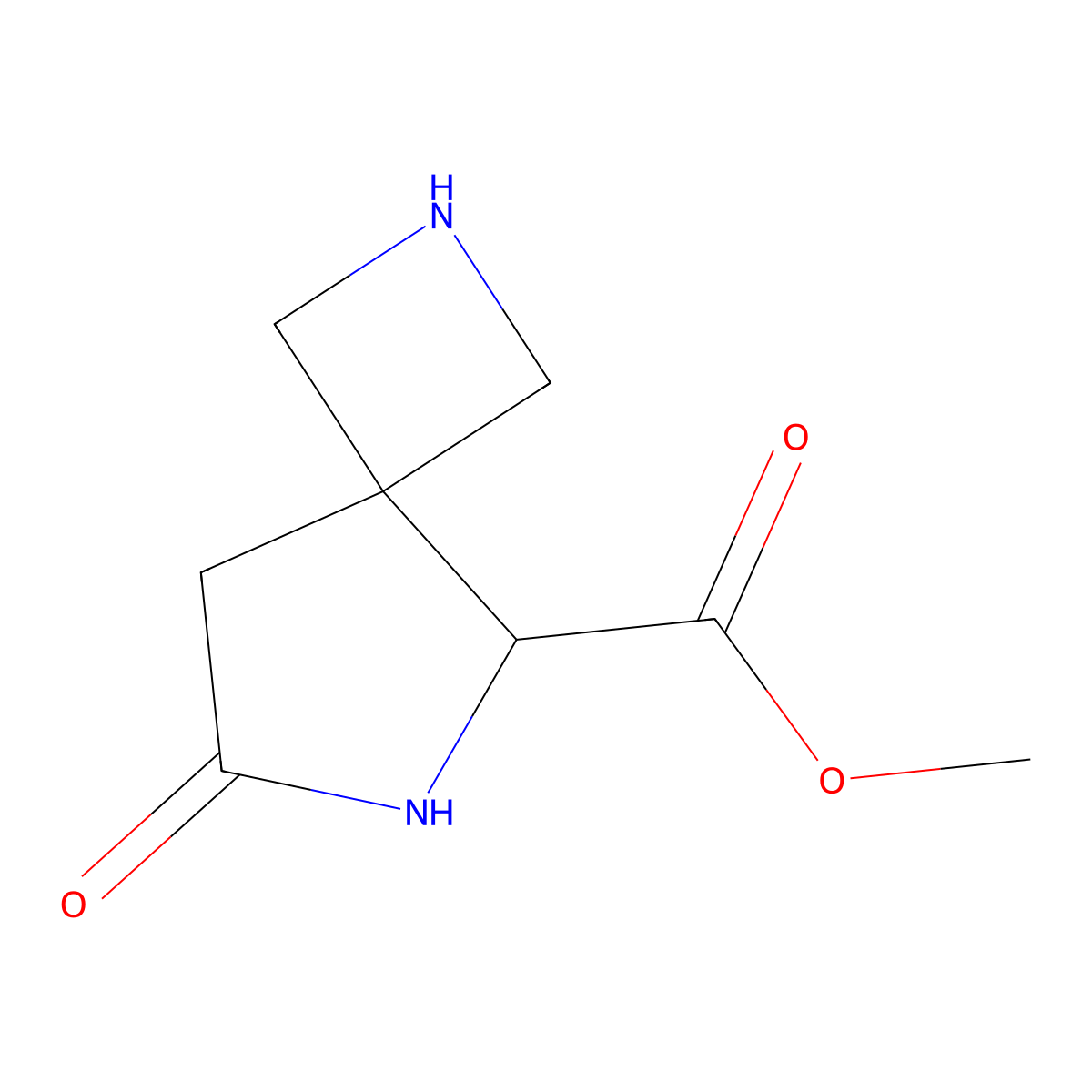 Methyl 7-oxo-2,6-diazaspiro[3.4]octane-5-carboxylate molecular structure, CAS 2287262-76-2
