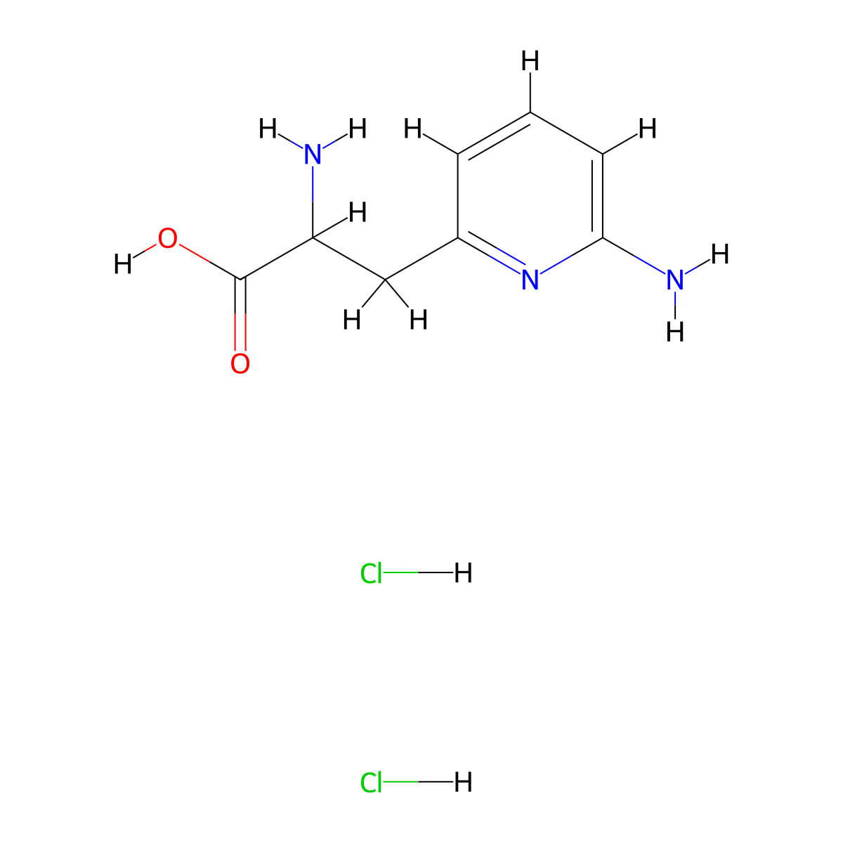 2-Amino-3-(6-aminopyridin-2-yl)propanoic acid dihydrochloride molecular structure, CAS 2287263-08-3