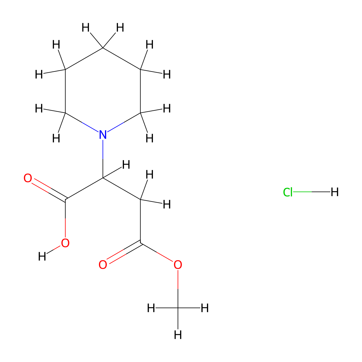 4-Methoxy-4-oxo-2-(piperidin-1-yl)butanoic acid hydrochloride molecular structure, CAS 2287263-17-4