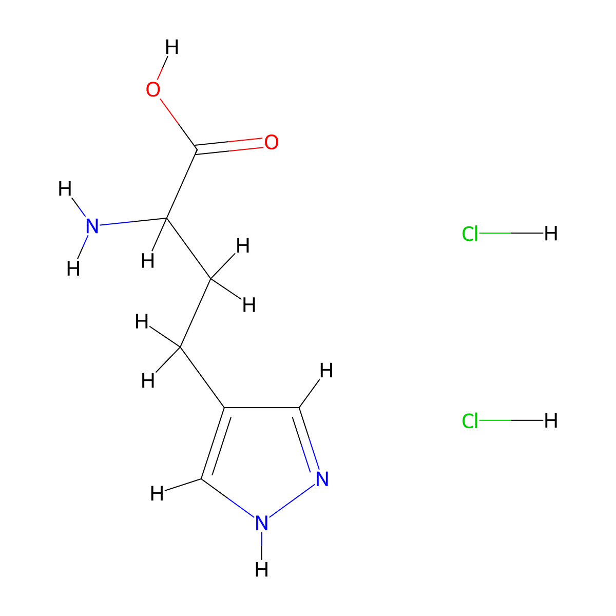 2-amino-4-(1H-pyrazol-4-yl)butanoic acid dihydrochloride molecular structure, CAS 2287265-71-6