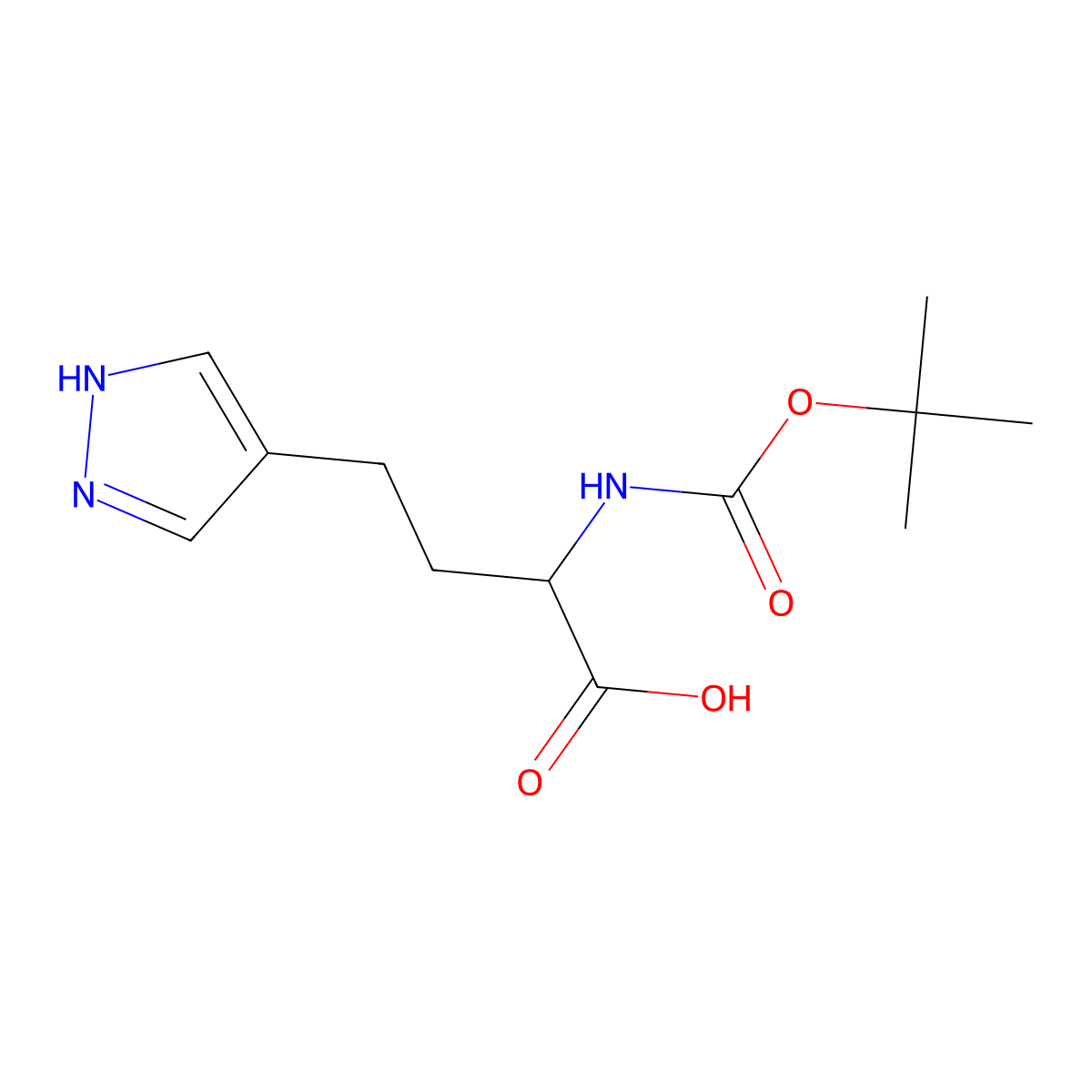 2-{[(tert-butoxy)carbonyl]amino}-4-(1H-pyrazol-4-yl)butanoicacid molecular structure, CAS 2287265-72-7