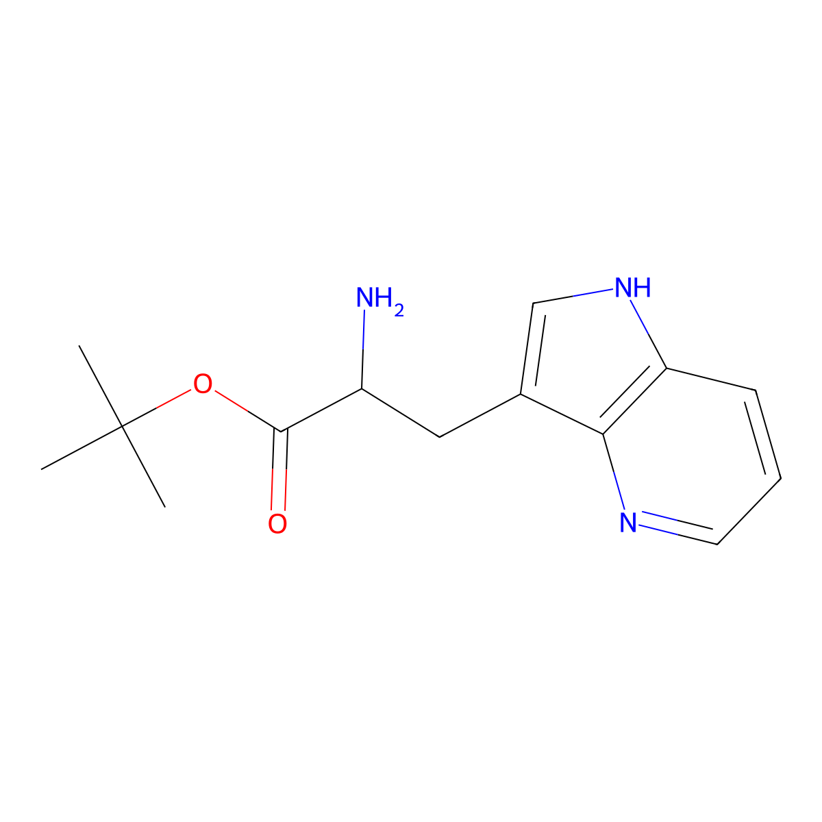 tert-butyl 2-amino-3-{1H-pyrrolo[3,2-b]pyridin-3-yl}propanoate molecular structure, CAS 2287266-00-4