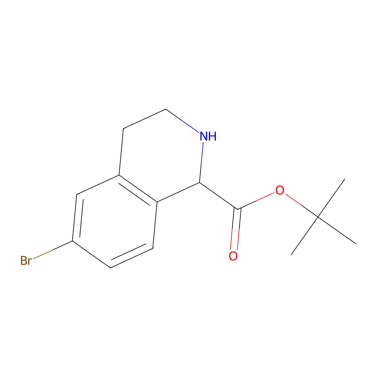 Tert-butyl 6-bromo-1,2,3,4-tetrahydroisoquinoline-1-carboxylate molecular structure, CAS 2287266-35-5