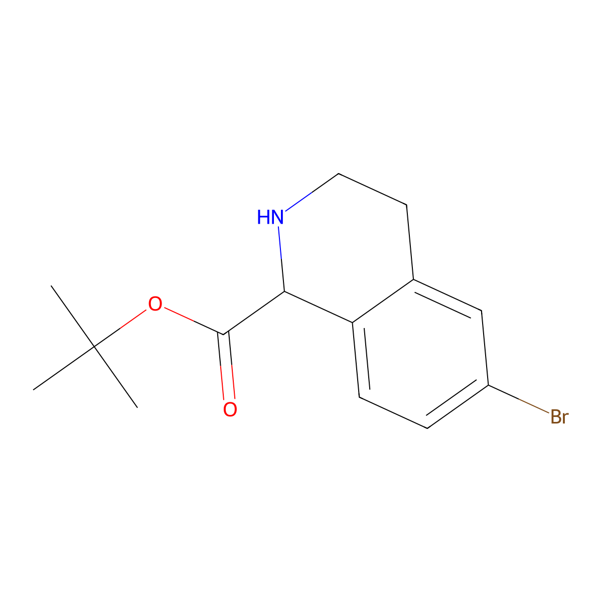 Tert-butyl 6-bromo-1,2,3,4-tetrahydroisoquinoline-1-carboxylate molecular structure, CAS 2287266-35-5