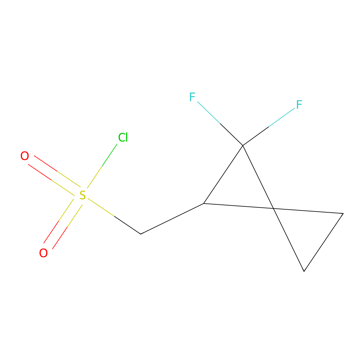 (2,2-Difluorospiro[2.2]pentan-1-yl)methanesulfonyl chloride molecular structure, CAS 2287267-50-7