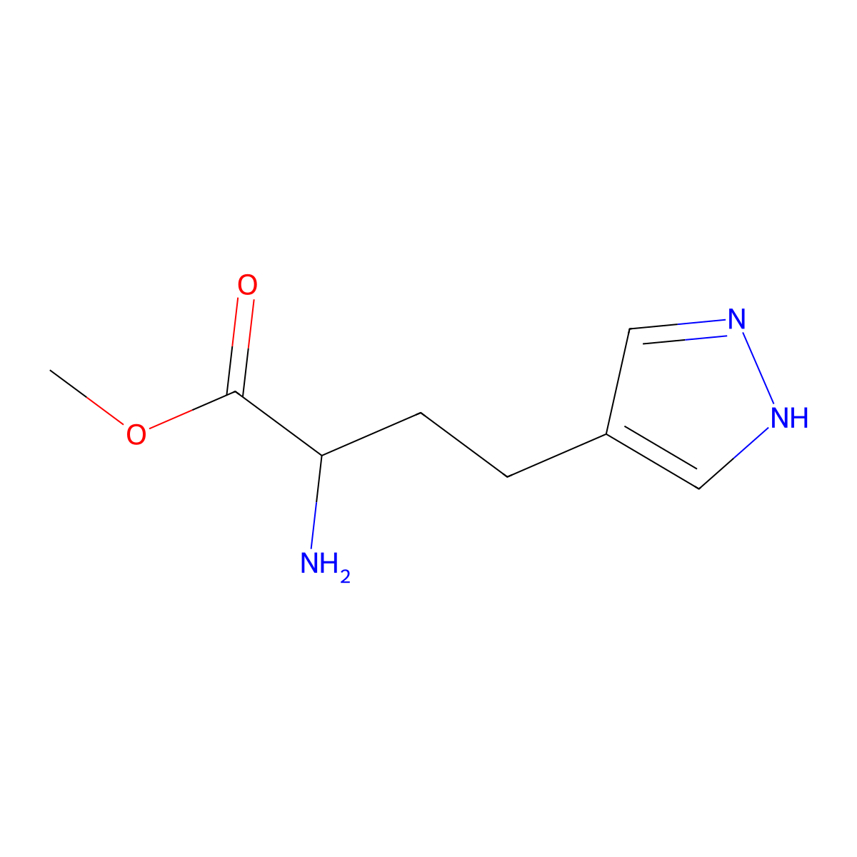 methyl 2-amino-4-(1H-pyrazol-4-yl)butanoate molecular structure, CAS 2287267-66-5