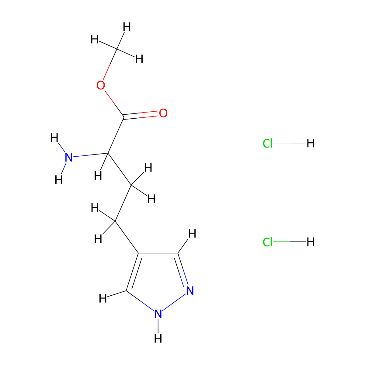 methyl 2-amino-4-(1H-pyrazol-4-yl)butanoate dihydrochloride molecular structure, CAS 2287267-67-6