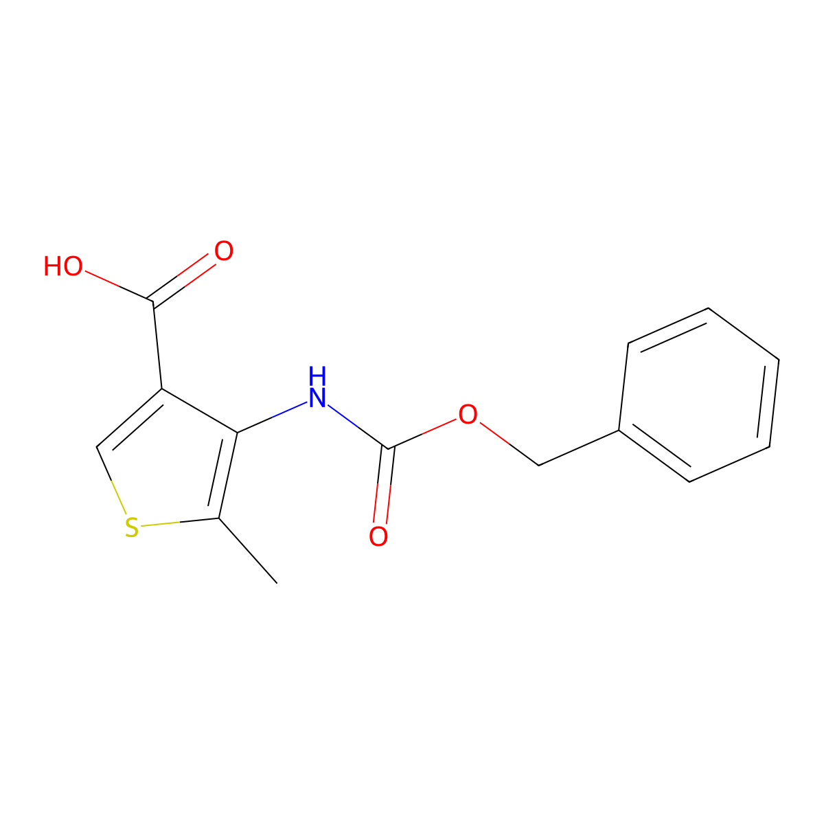 4-{[(Benzyloxy)carbonyl]amino}-5-methylthiophene-3-carboxylic acid molecular structure, CAS 2287267-85-8