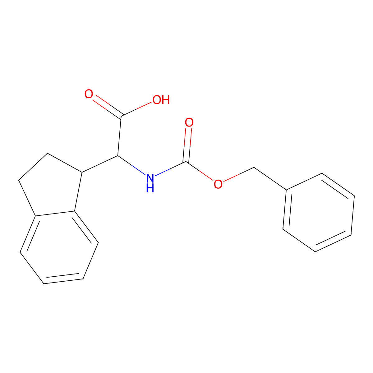 2-{[(benzyloxy)carbonyl]amino}-2-(2,3-dihydro-1H-inden-1-yl)acetic acid molecular structure, CAS 2287267-92-7