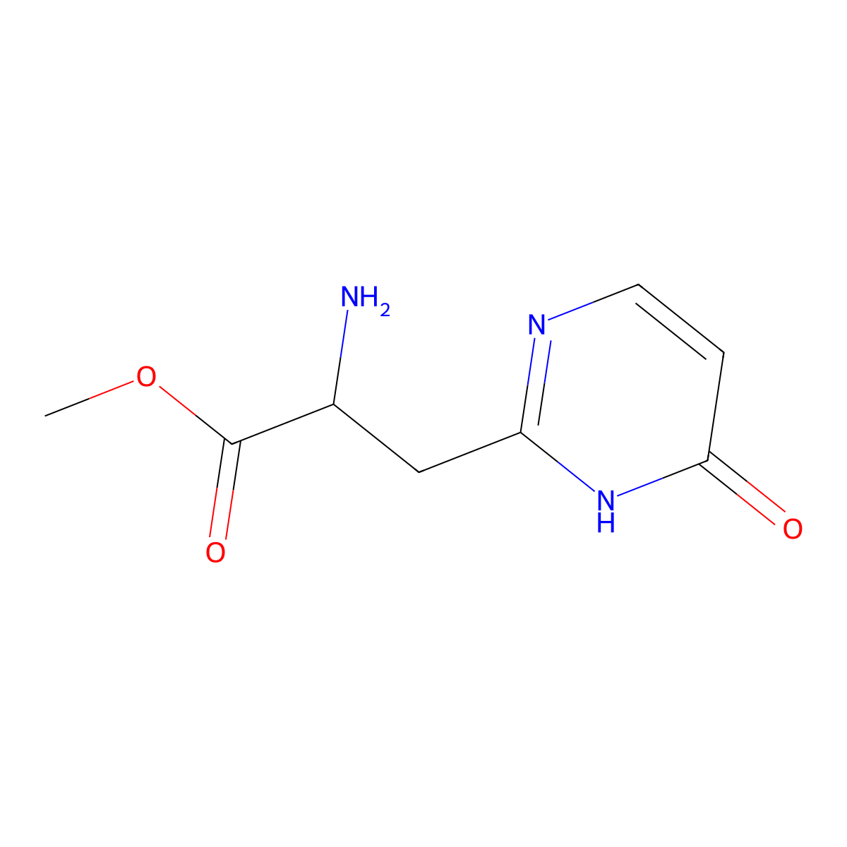 Methyl 2-amino-3-(4-hydroxypyrimidin-2-yl)propanoate molecular structure, CAS 2287267-94-9