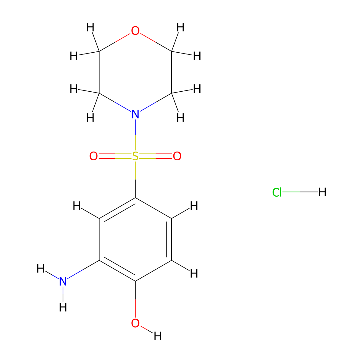 2-Amino-4-(morpholine-4-sulfonyl)phenol hydrochloride molecular structure, CAS 2287268-00-0