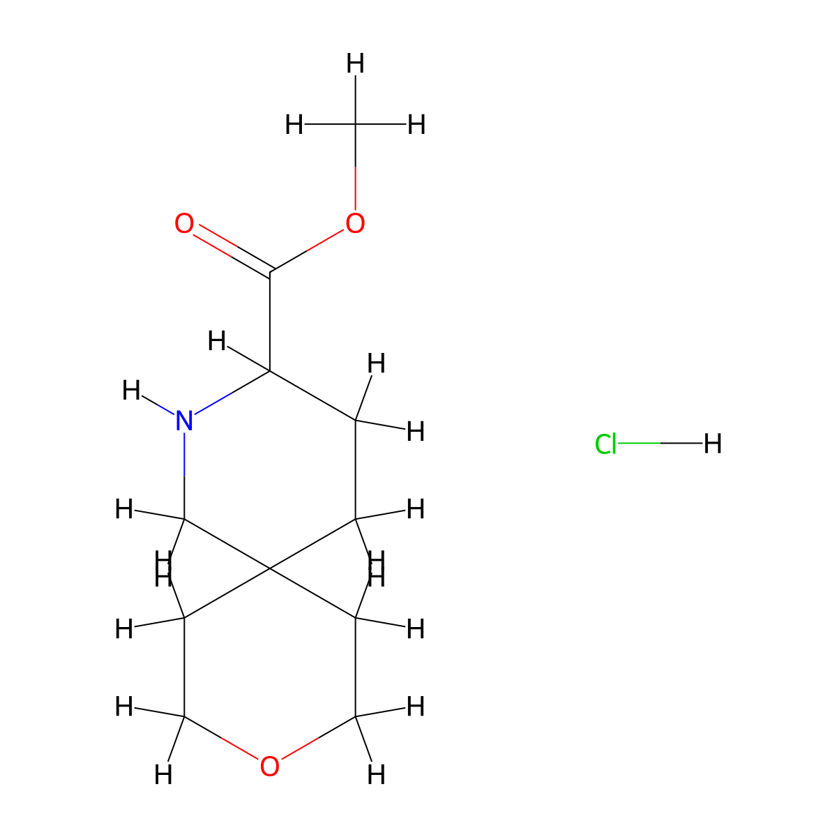 Methyl9-oxa-2-azaspiro[5.5]undecane-3-carboxylatehydrochloride molecular structure, CAS 2287268-49-7