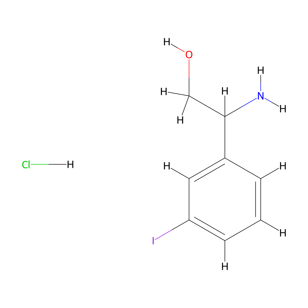 2-Amino-2-(3-iodophenyl)ethan-1-ol hydrochloride molecular structure, CAS 2287270-52-2