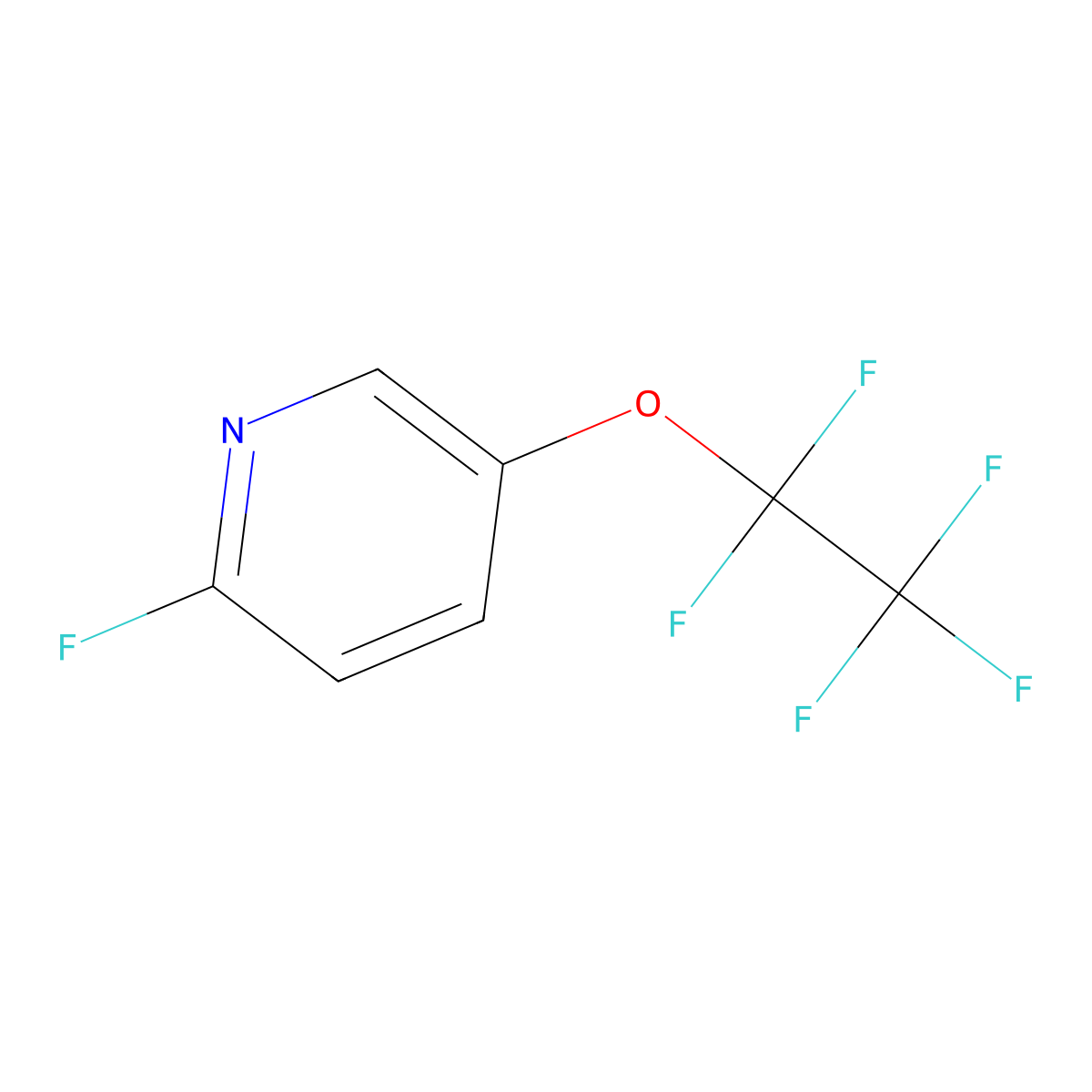 2-Fluoro-5-(pentafluoroethoxy)pyridine molecular structure, CAS 2287270-59-9