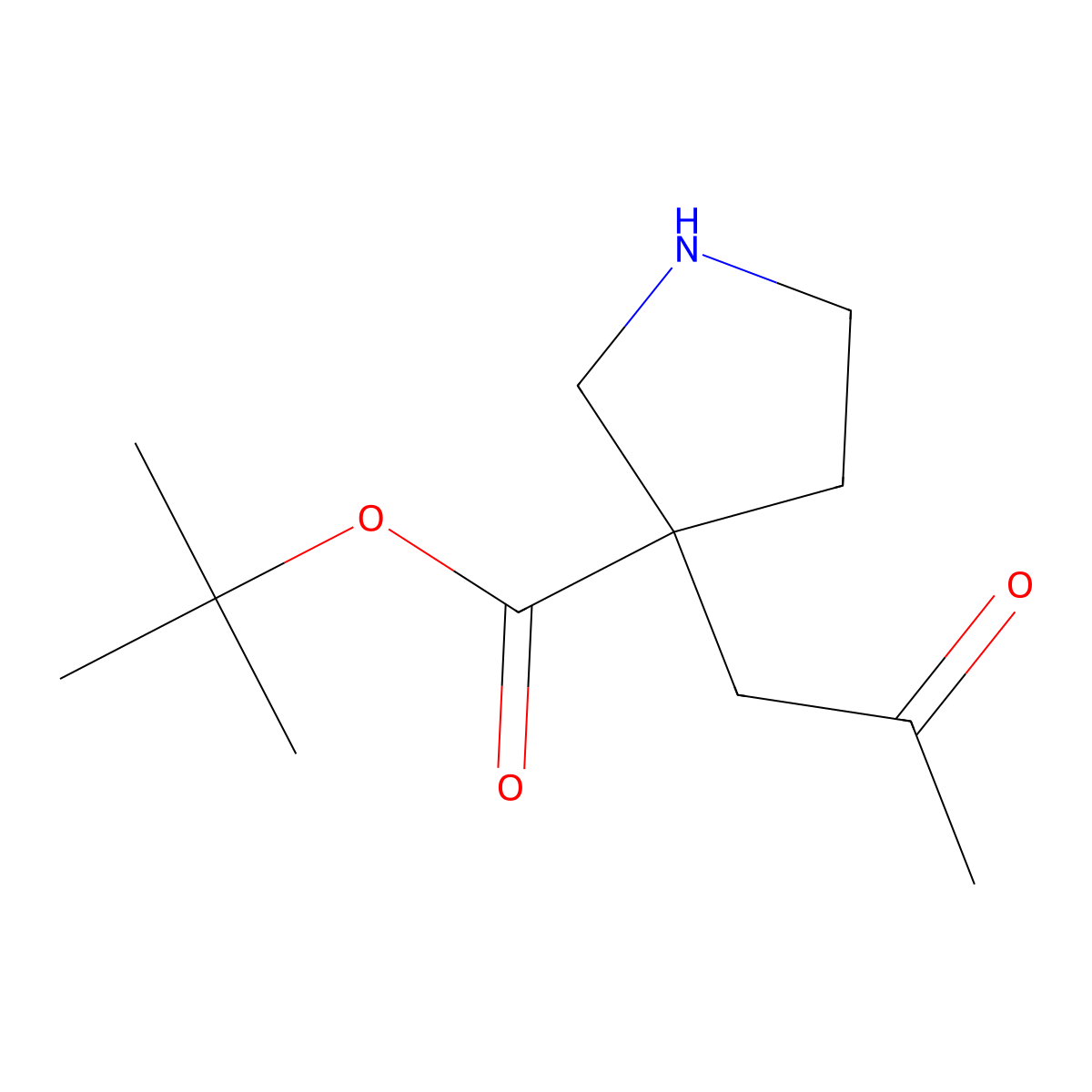 Tert-butyl 3-(2-oxopropyl)pyrrolidine-3-carboxylate molecular structure, CAS 2287270-72-6
